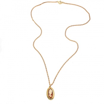 9ct gold Cameo Pendant with chain